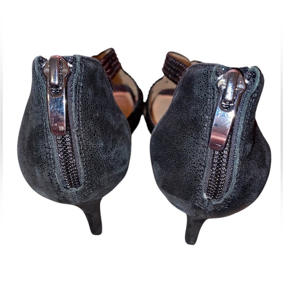 ALEXM MARIE “Leeanne” Women’s Open Toe Zip Back Dress Heels BLK Size 7-1/2 - Picture 6 of 7